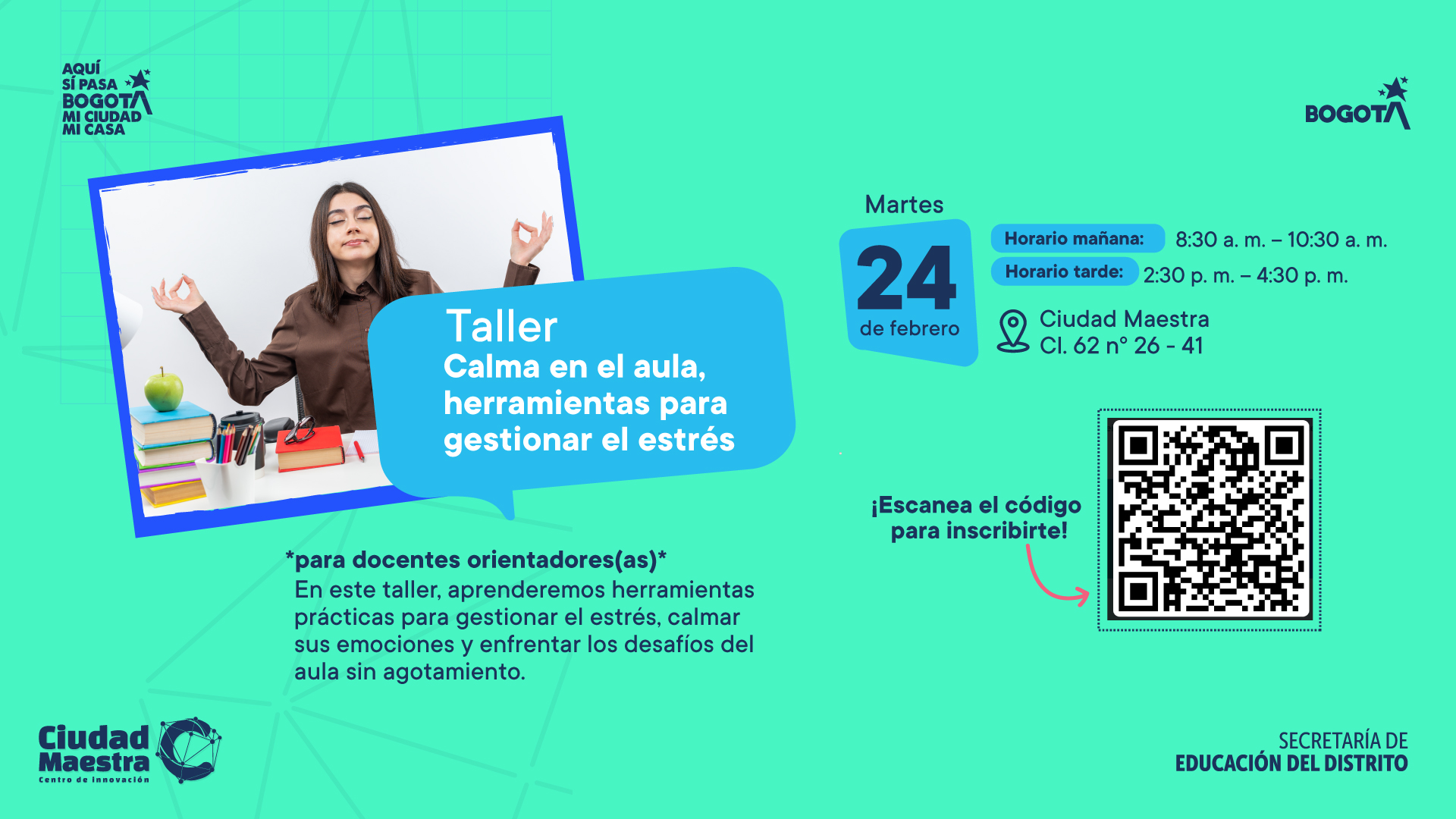 Taller: Calma en el aula, herramientas para gestionar el estrés